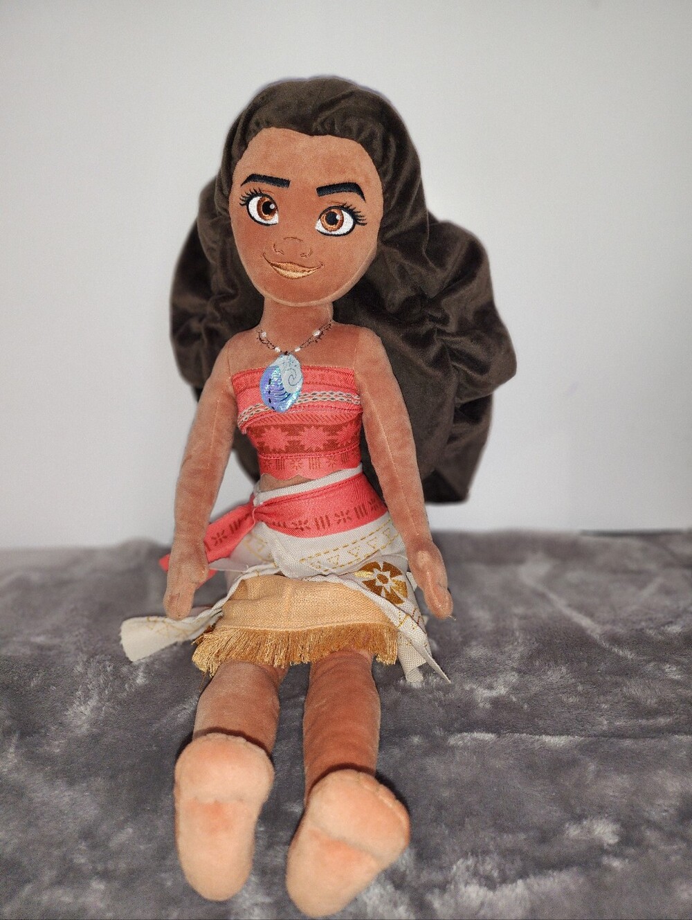 Disney Moana Plush Doll - Brown Hair, Red Top, Tan Skirt